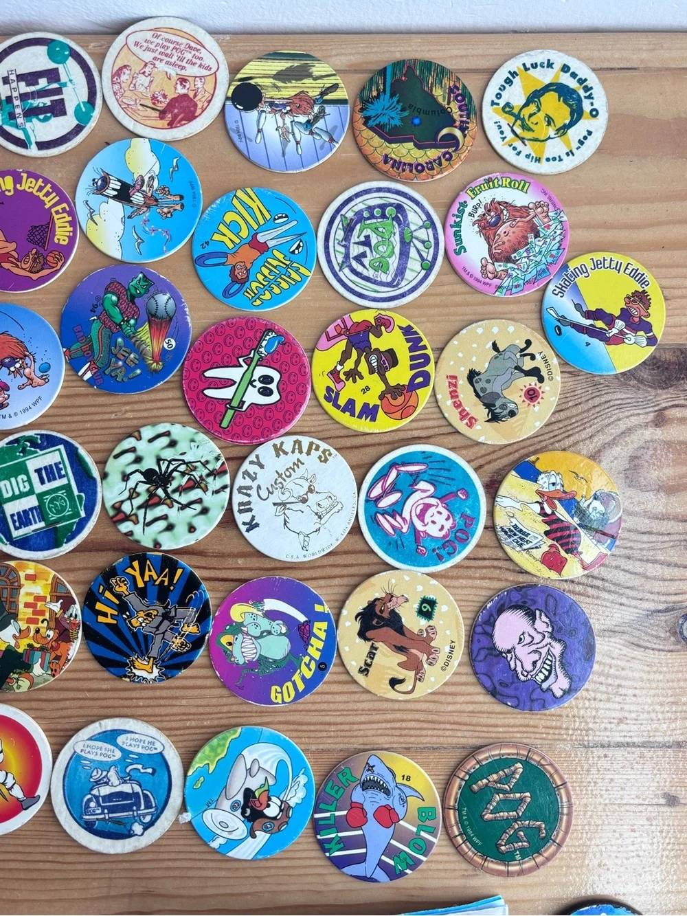 Vintage 90s Collectible Lot 50+ POGs & 3 Slammers - Micro Tournament Game Pack